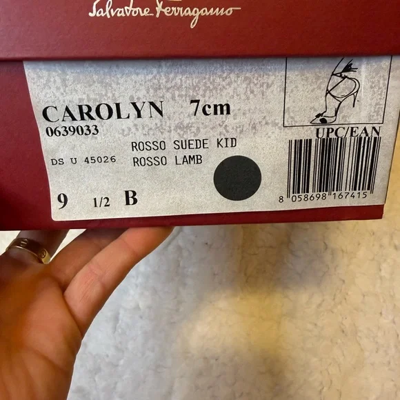 Salvatore Ferragamo Red Suede Heels - Picture 4 of 4